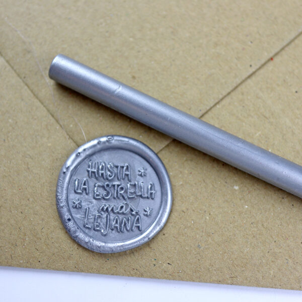 Barrita de lacre nacarada color plata, para manualidades y scrapbooking