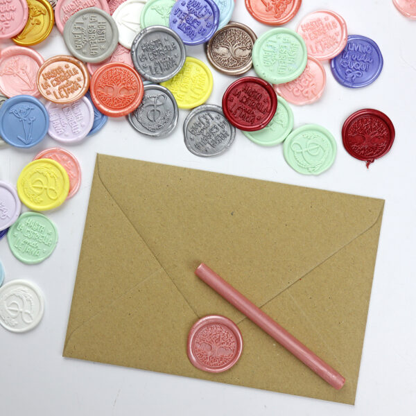 Barrita de lacre nacarada color rosa viejo, para manualidades y scrapbooking