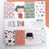 Bloc de 36 papeles de la colección Destino para scrapbooking. Diseño de Alúa Cid
