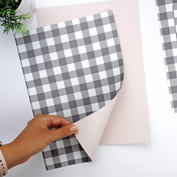 Set dos láminas Vichy negro para portadas