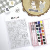 Set de sellos para scrapbooking navideños Feliz Dadivan. Ilustraciones de Alúa Cid