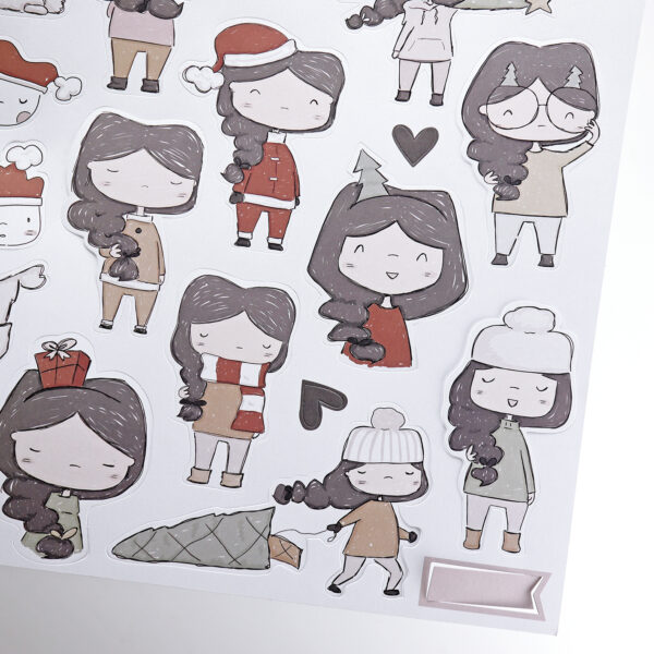 Hoja de troquelados Libertad Navidad, para scrapbooking y manualidades creativas. Diseño de Alúa Cid