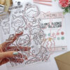 Set de sellos con troquel A5 Libertad Navidad, para scrapbooking y manualidades creativas. Diseño de Alúa Cid