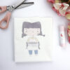 Panel de tela Mini Chef, de la colección La Sra. Lola. Ilustrado por Alúa Cid