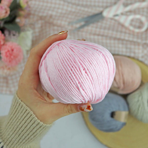 Ovillo Rosa bebé 3.5 Nature, para crochet - Imagen 3