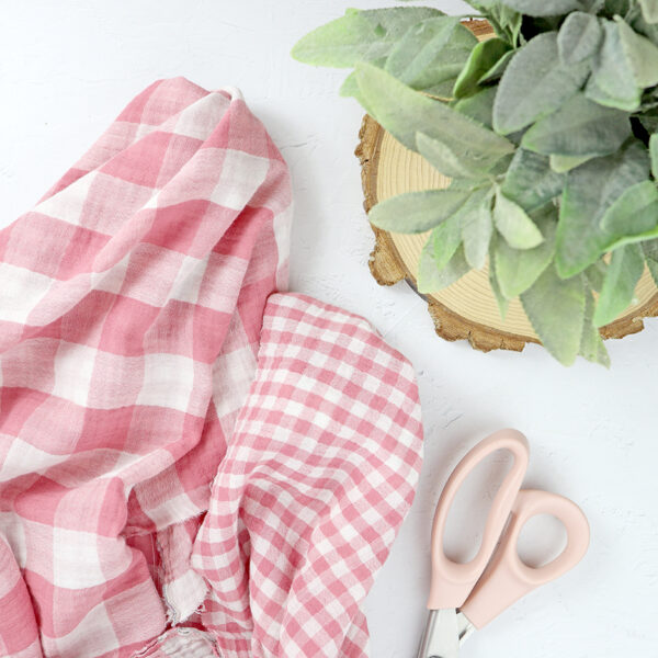 Muselina doble Vichy Rosa Viejo - Imagen 3