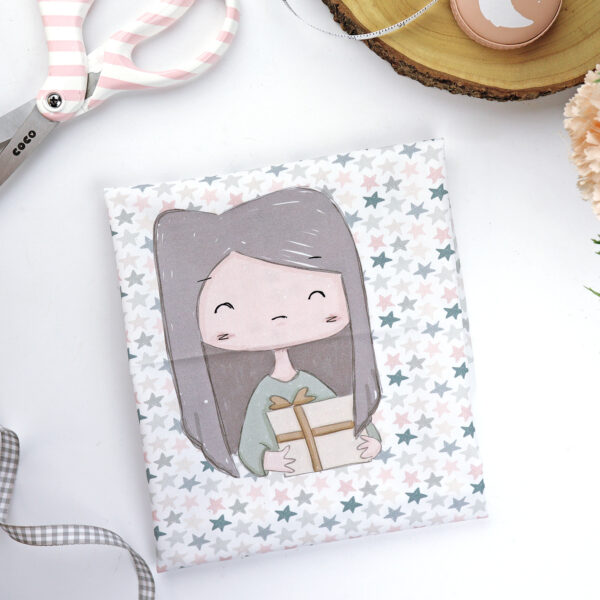 Panel de tela Moya, para trabajos de costura creativa. Diseño de la ilustradora Alúa Cid