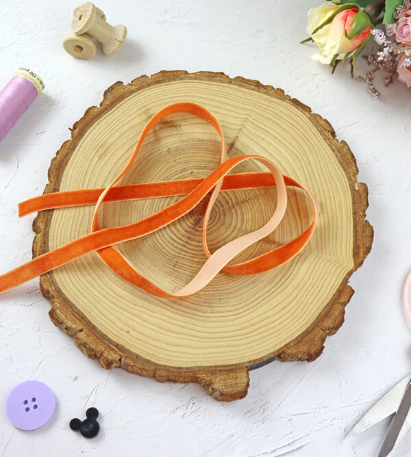 Lazo terciopelo Carrot cake, por metro