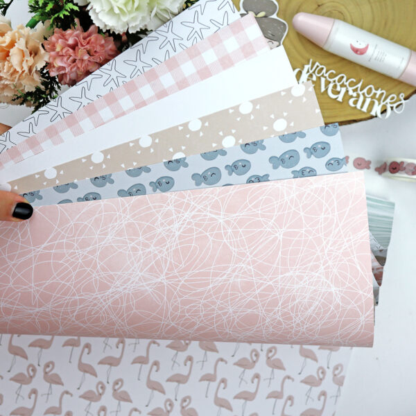 Bloc de 36 papeles Ohana en la playa para scrapbooking - Imagen 10