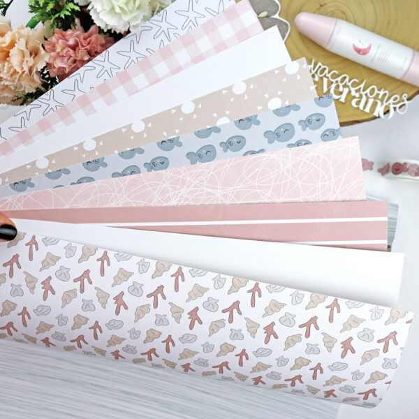 Bloc de 36 papeles Ohana en la playa para scrapbooking - Imagen 13