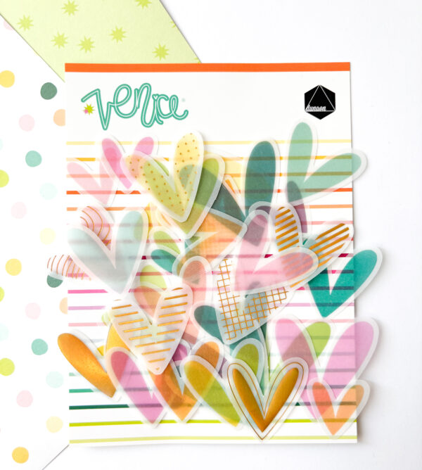 Troquelados de vellum con foil Venice, de Dunaon