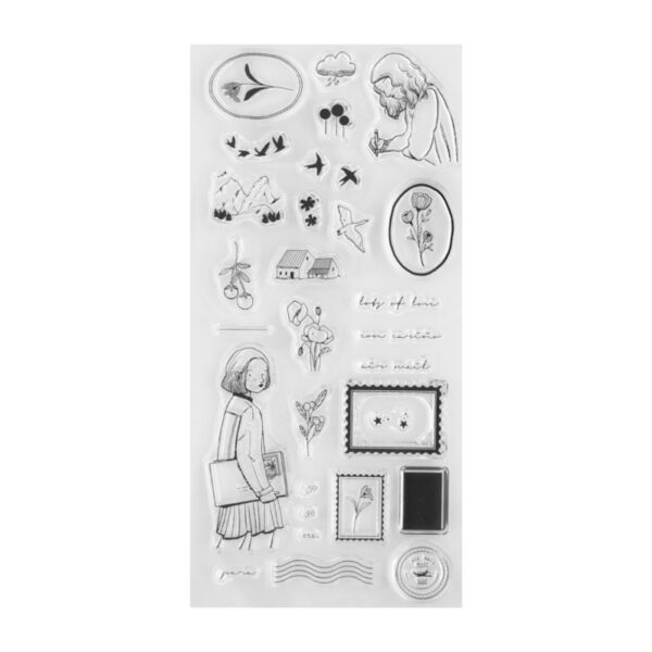 Set de sellos Mrs Maple - Postales, de Lora Bailora