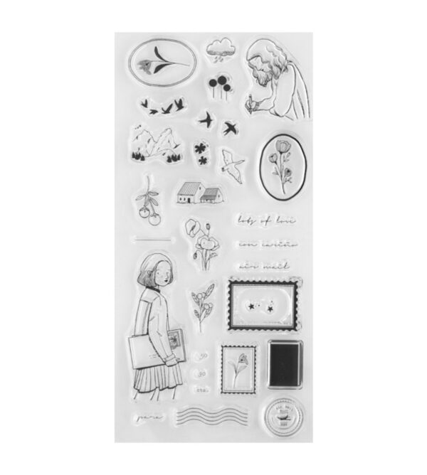 Set de sellos Mrs Maple - Postales, de Lora Bailora