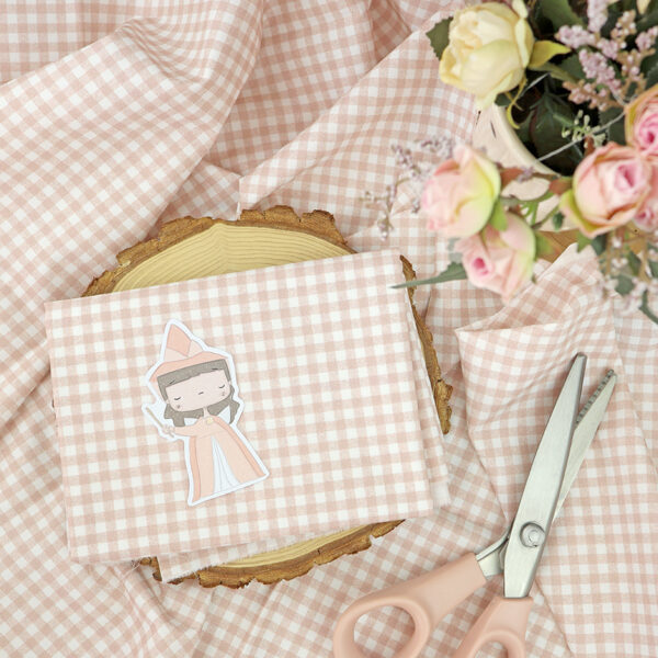 Tela Mini Vichy Salmón de Alúa Cid | Colección Fantasía - Imagen 3