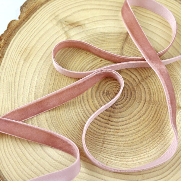 Lazo terciopelo Rosa bailarina, por metro - Imagen 2