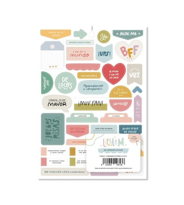 Chipboard Little M de Lora Bailora