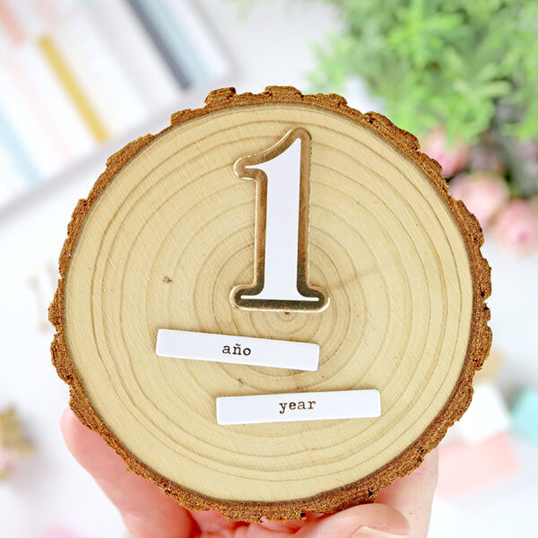 Chipboard Números con foil Baby M de Lora Bailora - Imagen 4