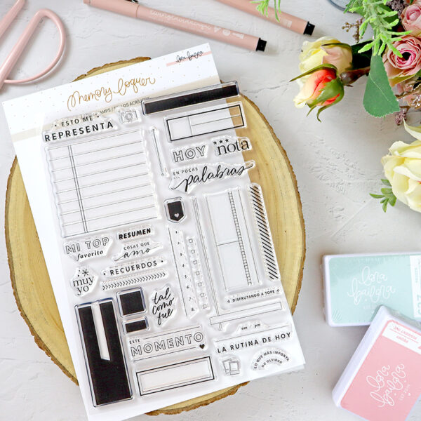 Set de sellos Tramas journaling, de Lora Bailora
