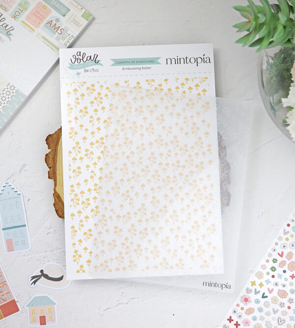 Carpeta de emboss Flores, de Mintopía