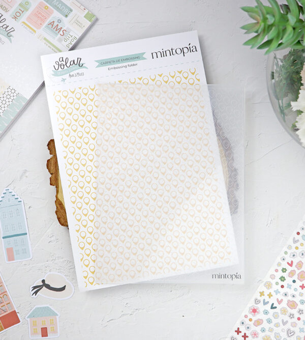 Carpeta de emboss Geotags, de Mintopía
