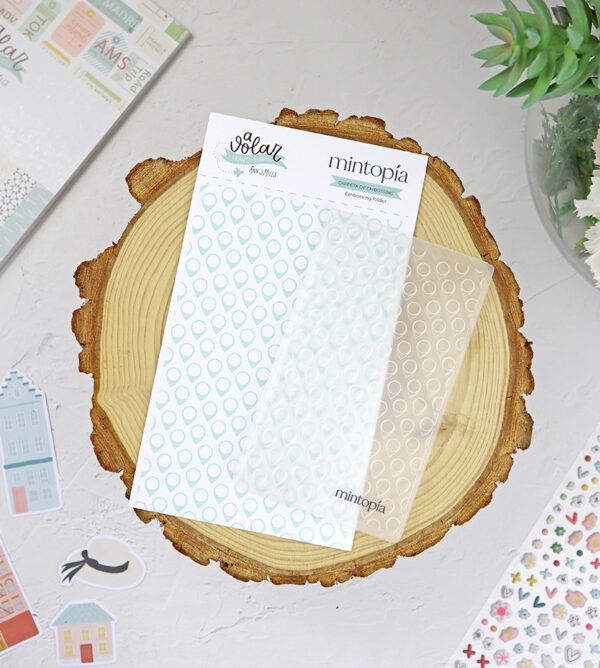 Carpeta de emboss 3x5" Geotags, de Mintopía