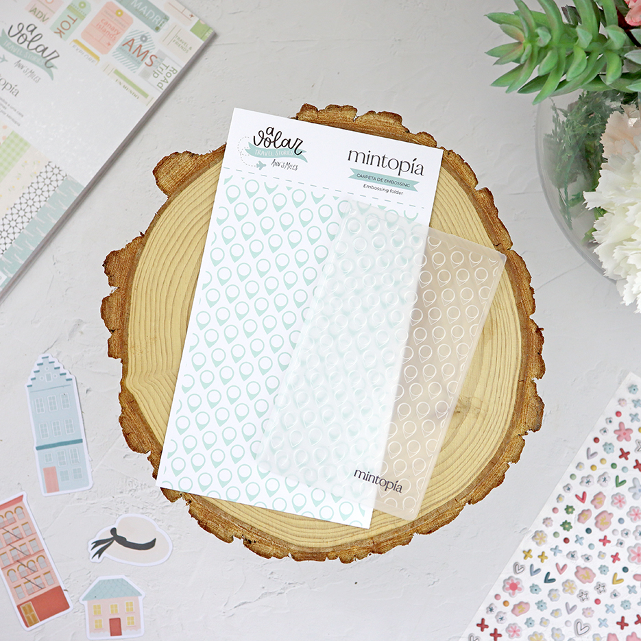Carpeta de emboss 3x5" Geotags, de Mintopía
