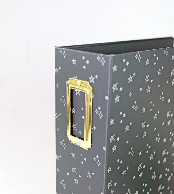 Carpeta 6x8" Estrellas Negro de Lora Bailora
