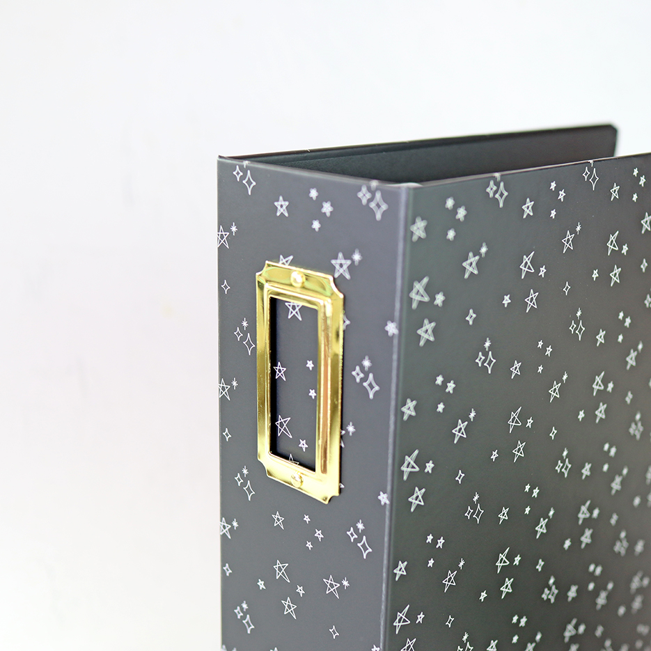 Carpeta 6x8" Estrellas Negro de Lora Bailora
