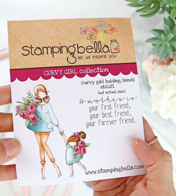 Sello Curvy Girl Holding Hands de Stamping Bella