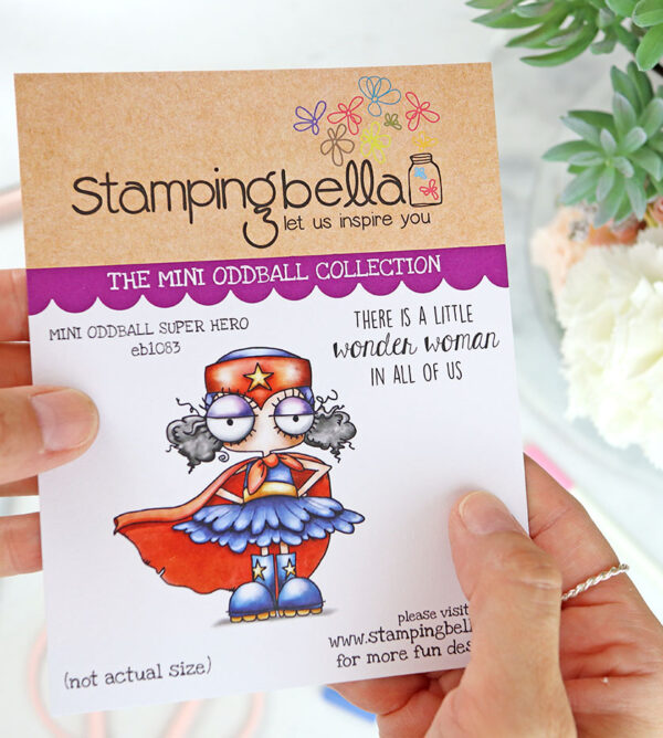 Sello Mini Oddball Super Hero de Stamping Bella