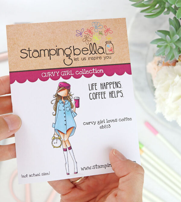 Sello Curvy Girl Loves Coffee de Stamping Bella