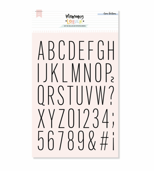 Set de sellos Alfabeto thin M Mayúsculas de Lora Bailora