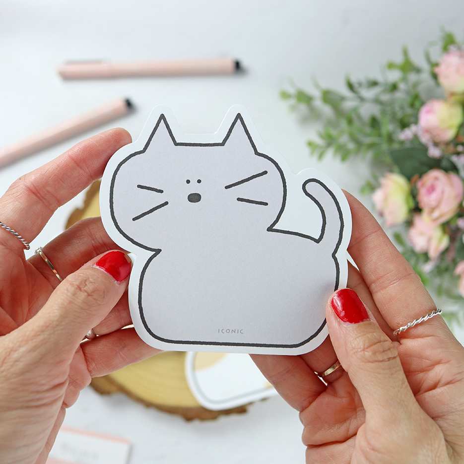 Mini bloc de notas gato Grey de Iconic