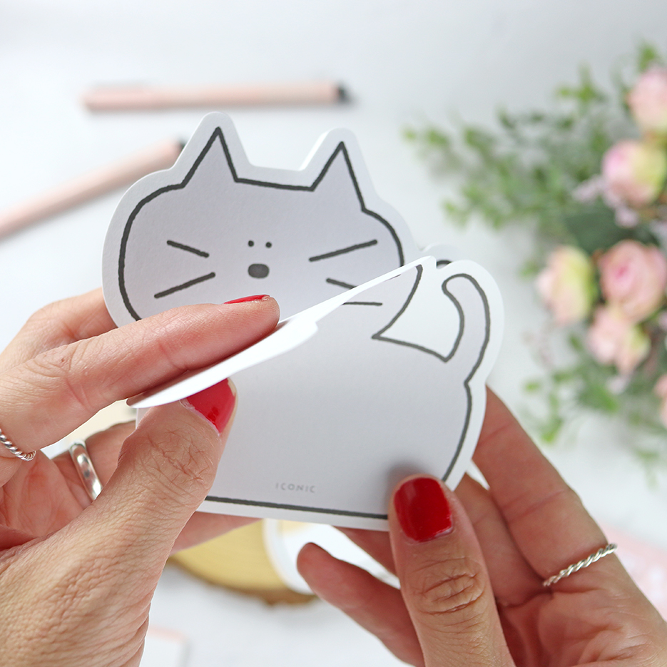 Mini bloc de notas gato Grey de Iconic - Imagen 2