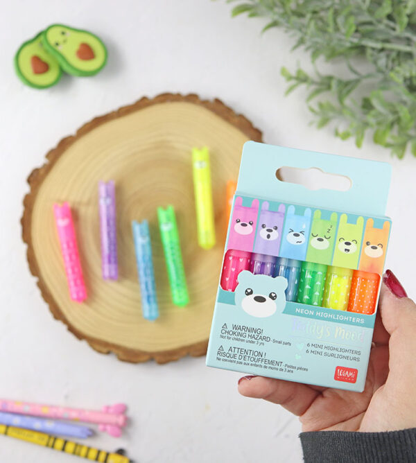 Set de 6 mini subrayadores de ositos de Legami