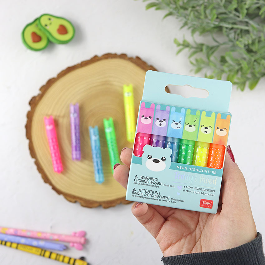 Set de 6 mini subrayadores de ositos de Legami - Imagen 3