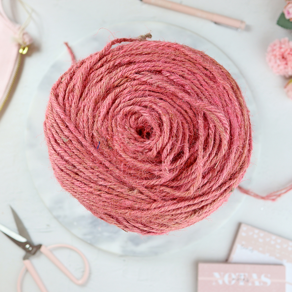 Cordón de yute Rosa grueso