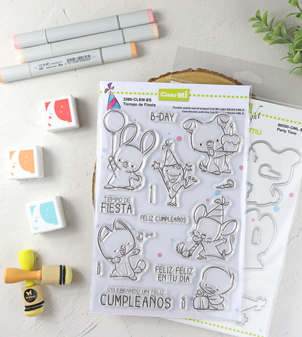 Set de sellos+troquel Tiempo de fiesta de ClearMi