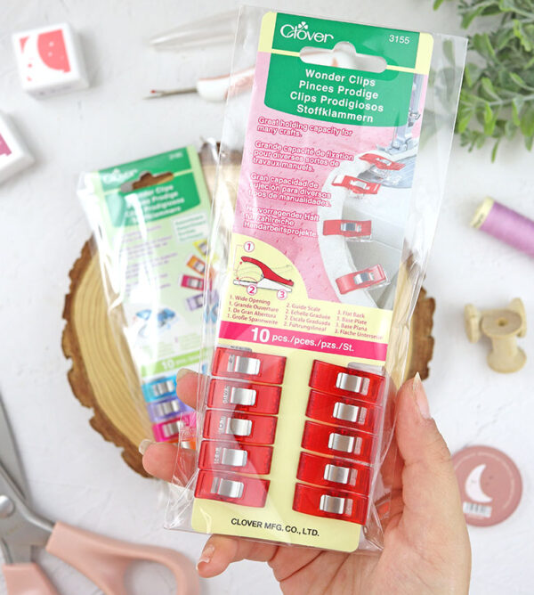 Set de 10 pinzas Rojas para costura de Clover