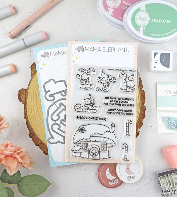 Set de sellos+troquel Candy Cane Lane de Mama Elephant