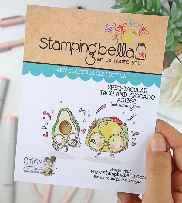 Sello Amy Glatiotis Spec-tacular Taco and avocado de Stamping Bella