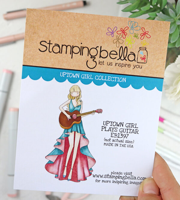 Sello Uptown Girl Plays guitar de Stamping Bella