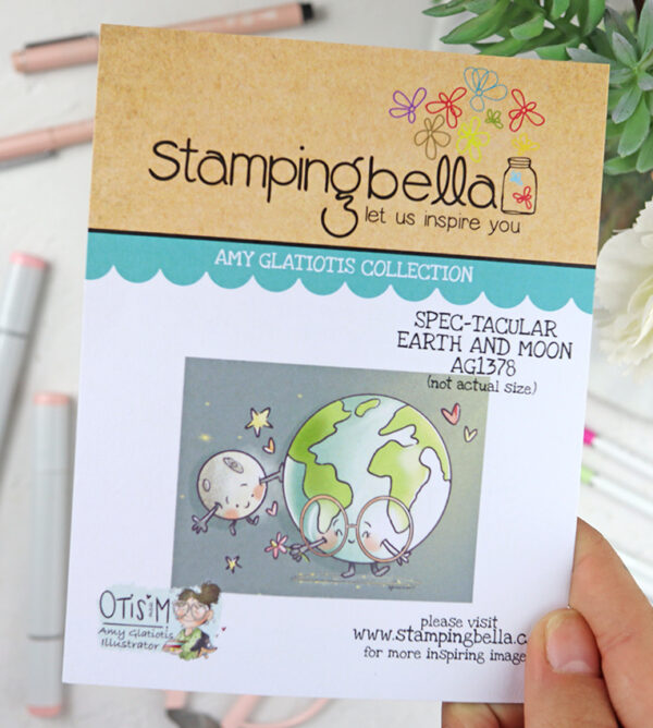 Sello Amy Glatiotis Spec-tacular Earth and Moon de Stamping Bella