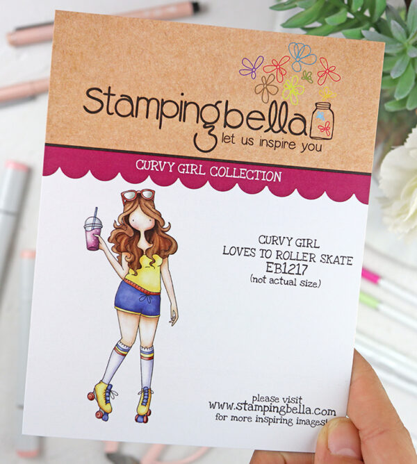 Sello Curvy Girl Loves to roller Skate de Stamping Bella