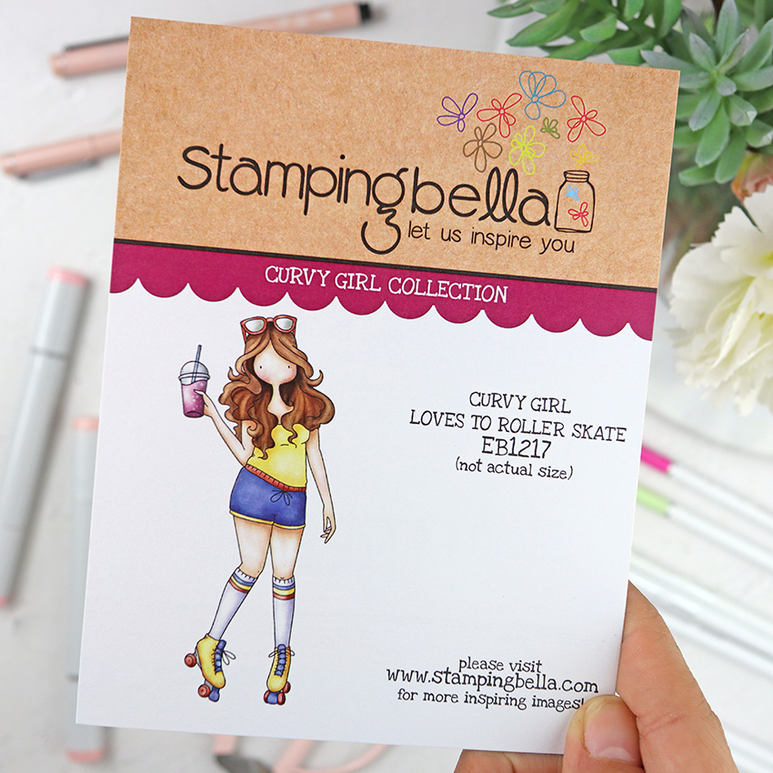 Sello Curvy Girl Loves to roller Skate de Stamping Bella