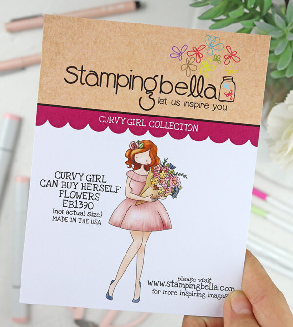 Sello Curvy Girl Can buy herself Flowers de Stamping Bella