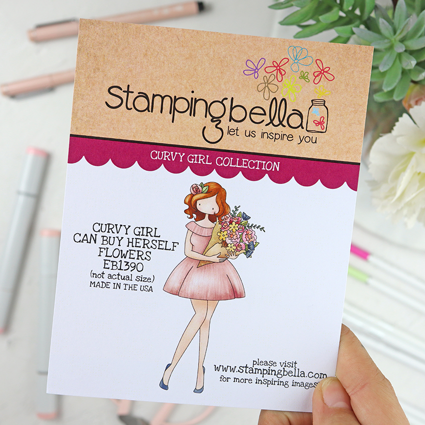 Sello Curvy Girl Can buy herself Flowers de Stamping Bella