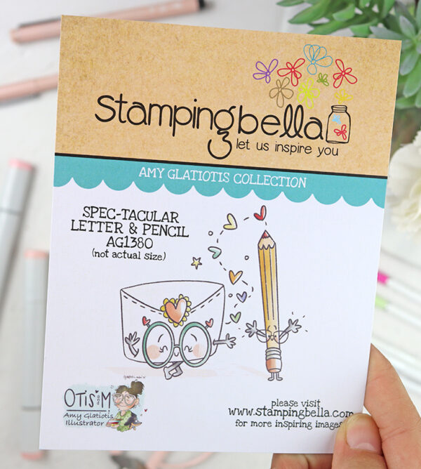 Sello Amy Glatiotis Spec-tacular Letter & Pencil de Stamping Bella