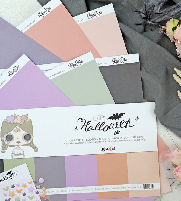 Kit de papeles sólidos Cute Halloween