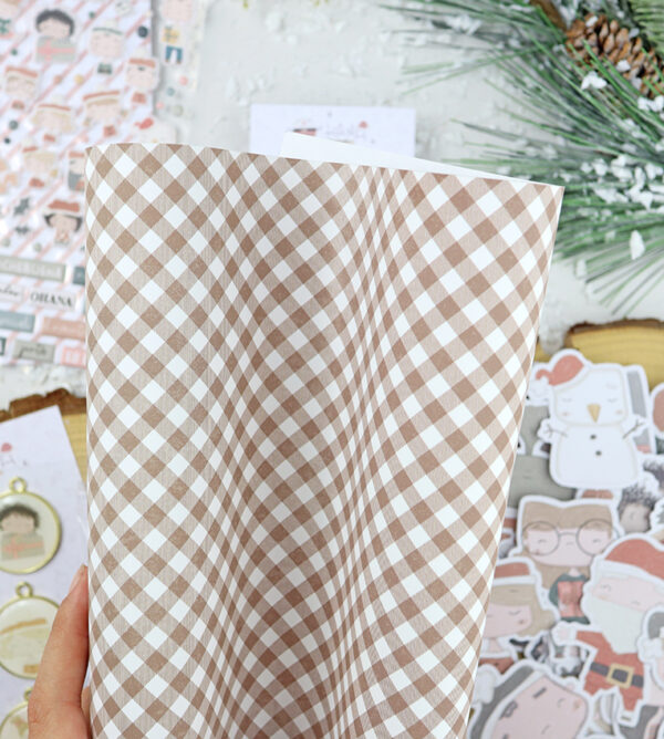 Papel laminado Vichy Camel de Ohana en Diciembre | Alúa Cid